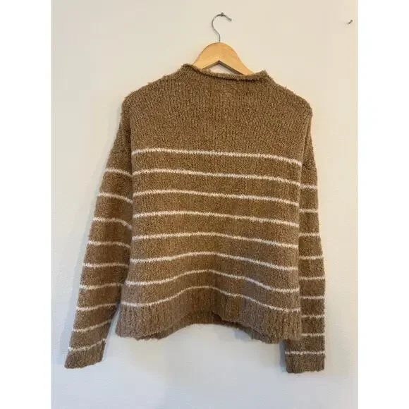 JCrew camel and cream striped sweater - Picture 3 of 6